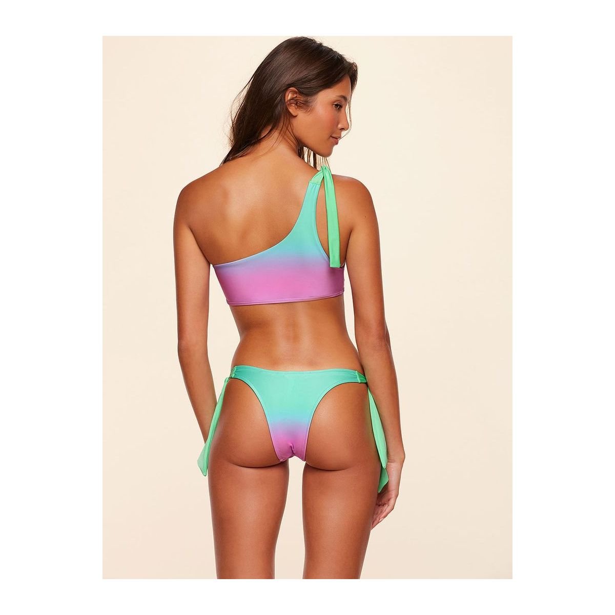 Biquíni Um Ombro Só Lisos Tie Dye - Água Doce