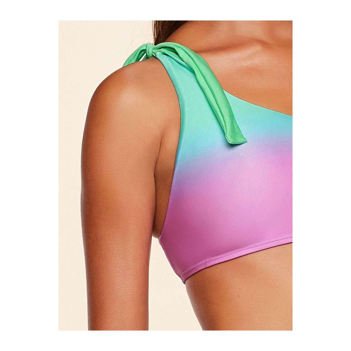 Biquíni Um Ombro Só Lisos Tie Dye - Água Doce