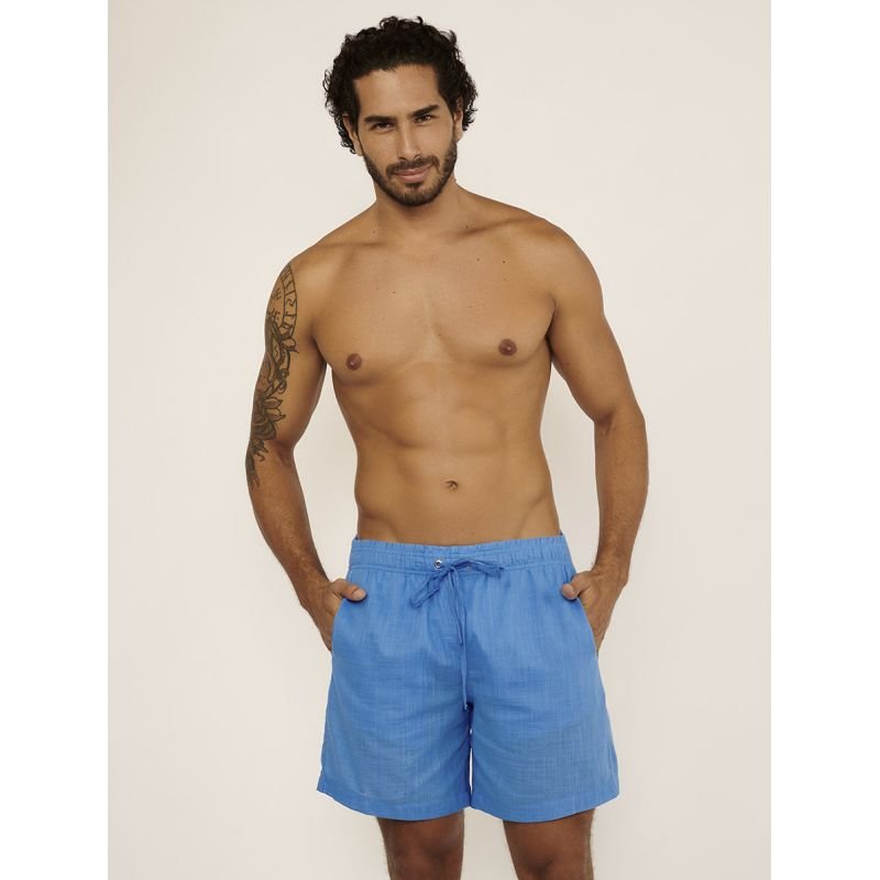 Bermuda Praiana Masculina Azul Aurabela - Belles