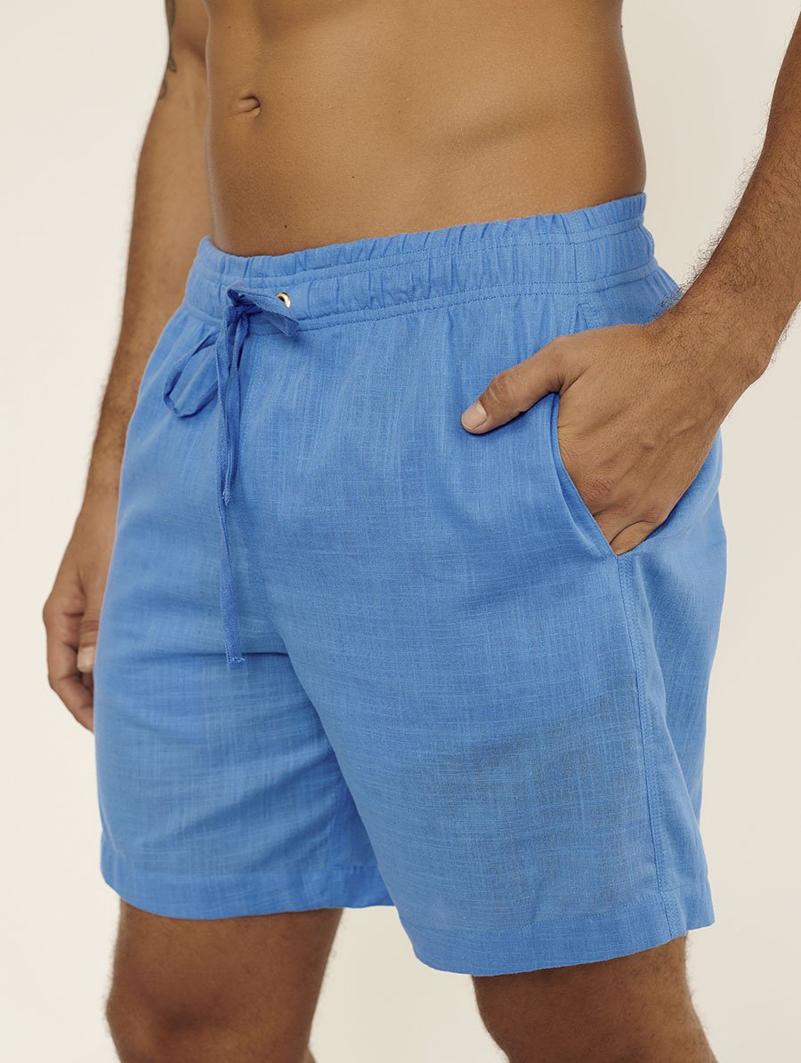 Bermuda Praiana Masculina Azul Aurabela - Belles