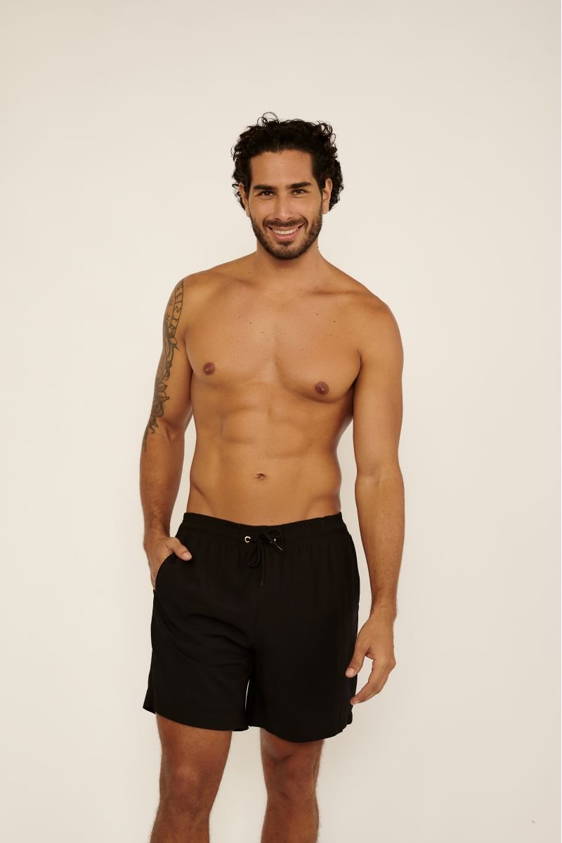 Bermuda Praiana Masculina Preta - Belles