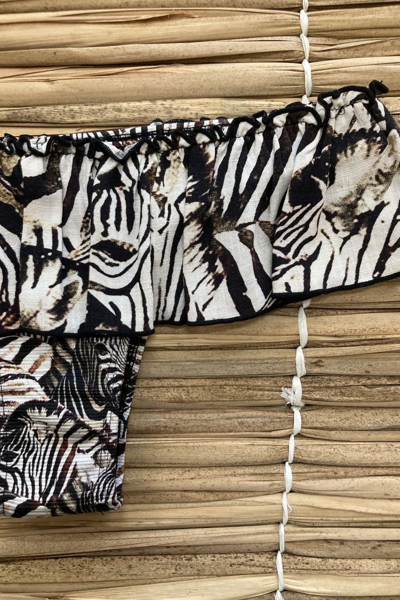 Biquíni Babado Zebra - Aquária