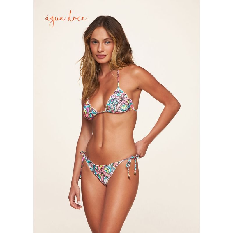 Biquíni Cortininha Ruffle Estampado Hippie - Água Doce