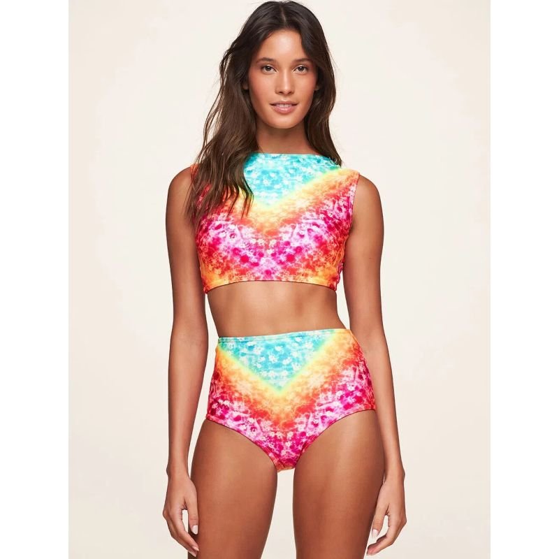 Biquíni Cropped Regata Summer - Água Doce - Laranja_Estampado