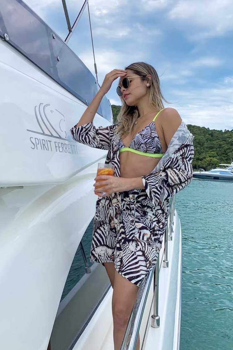 Biquíni Cortina Neon Zebra - Aquária