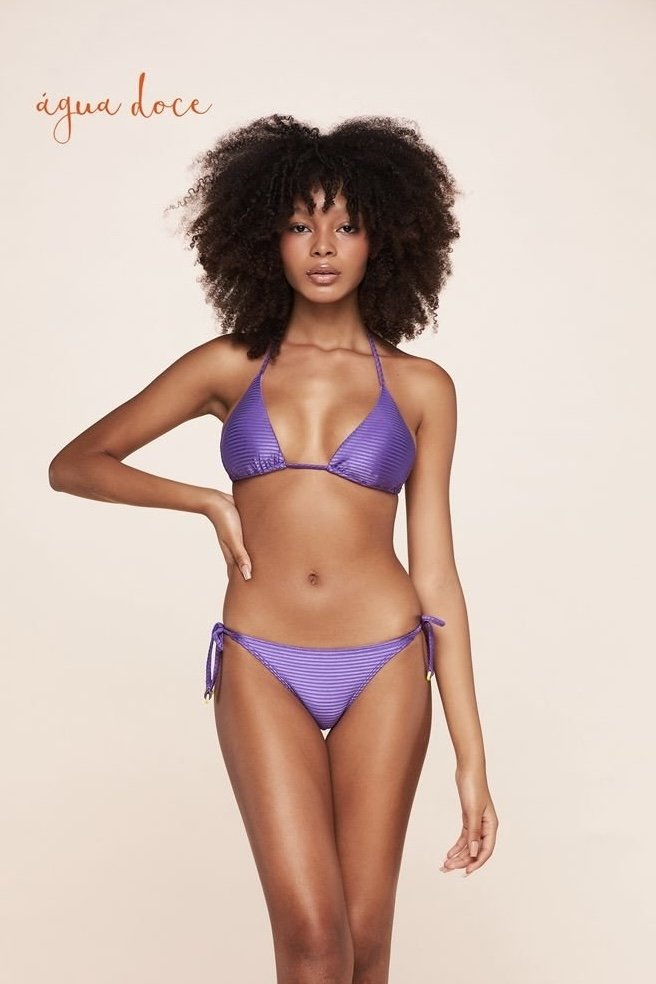 Biquíni Cortininha Lisos Canelados - Água Doce - Roxo_Açaí