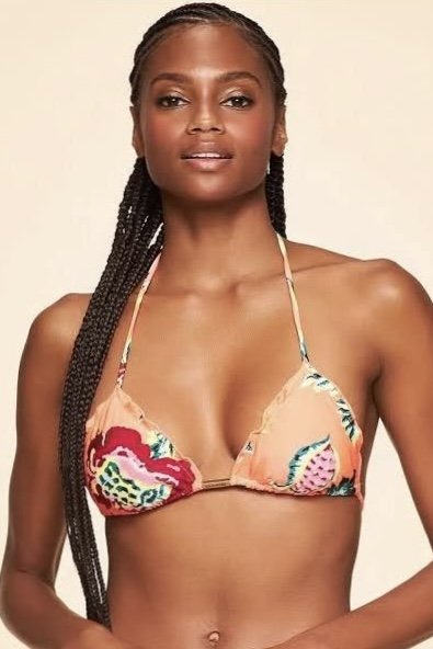 Biquíni Cortininha Ruffle Estampa Pé Na Areia - Cia Marítima - Laranja_Estampado