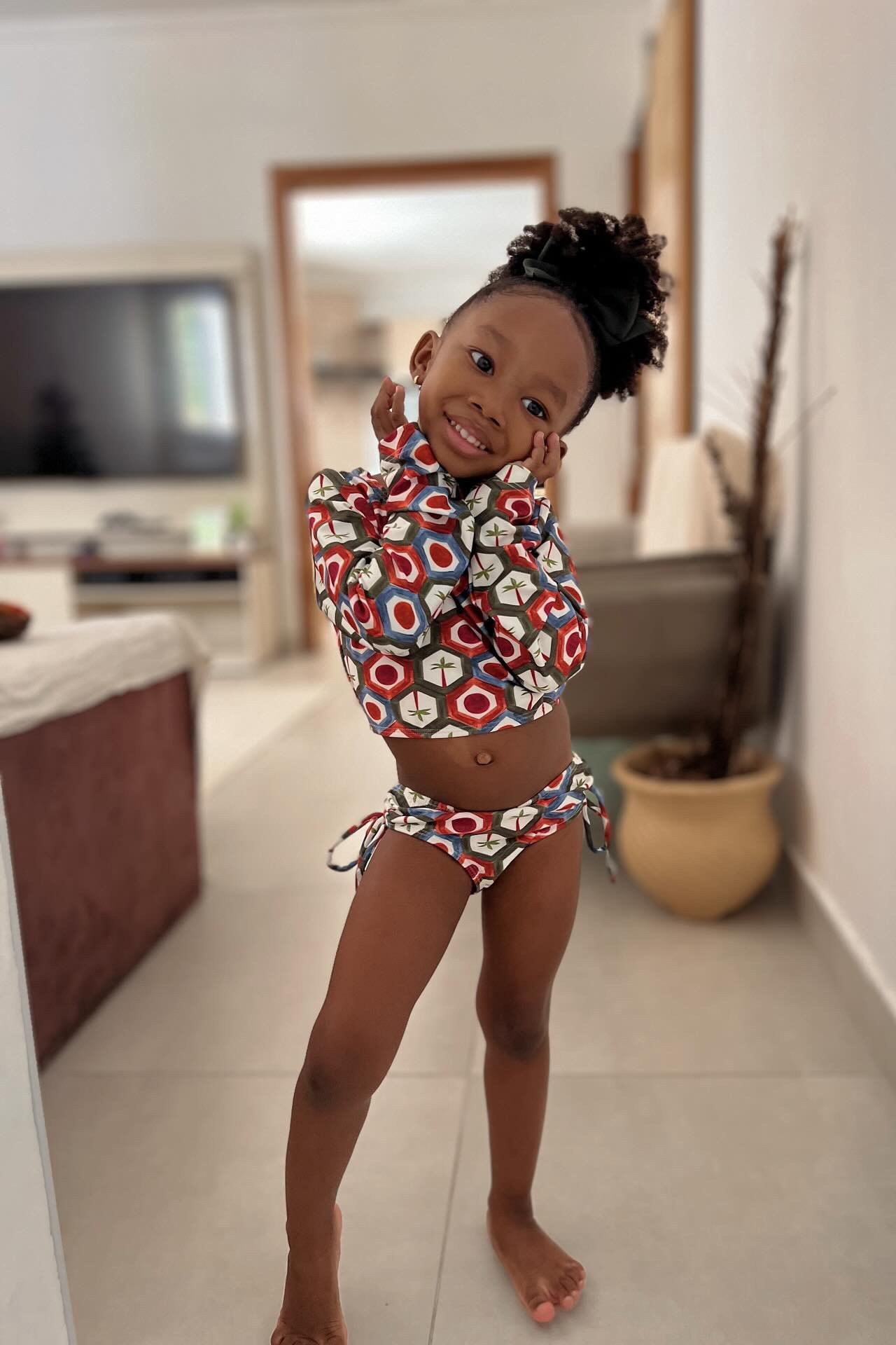 Biquíni Cropped Infantil Mosaico - Aquária