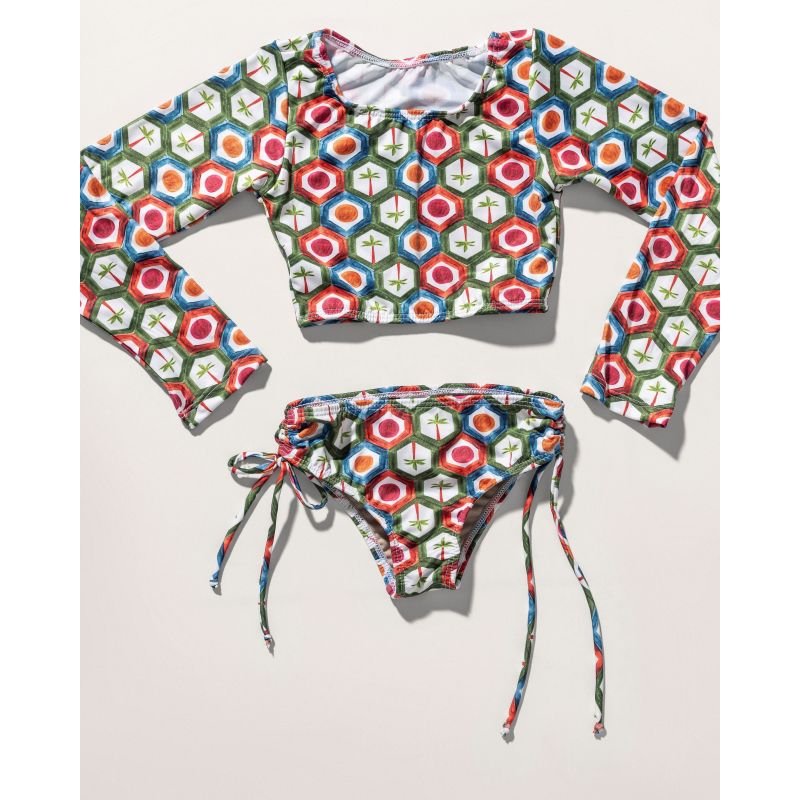 Biquíni Cropped Infantil Mosaico - Aquária