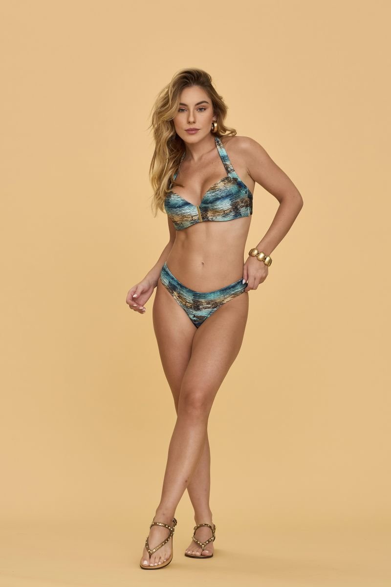 Biquíni Hot Top Aquário Natural - Aquária - Azul_Estampado