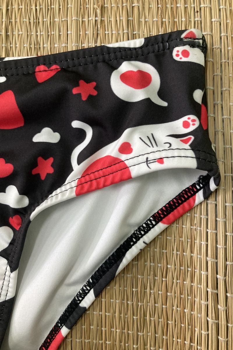 Biquíni Infantil Cortininha Love Cats Com Proteção UV - Ceci