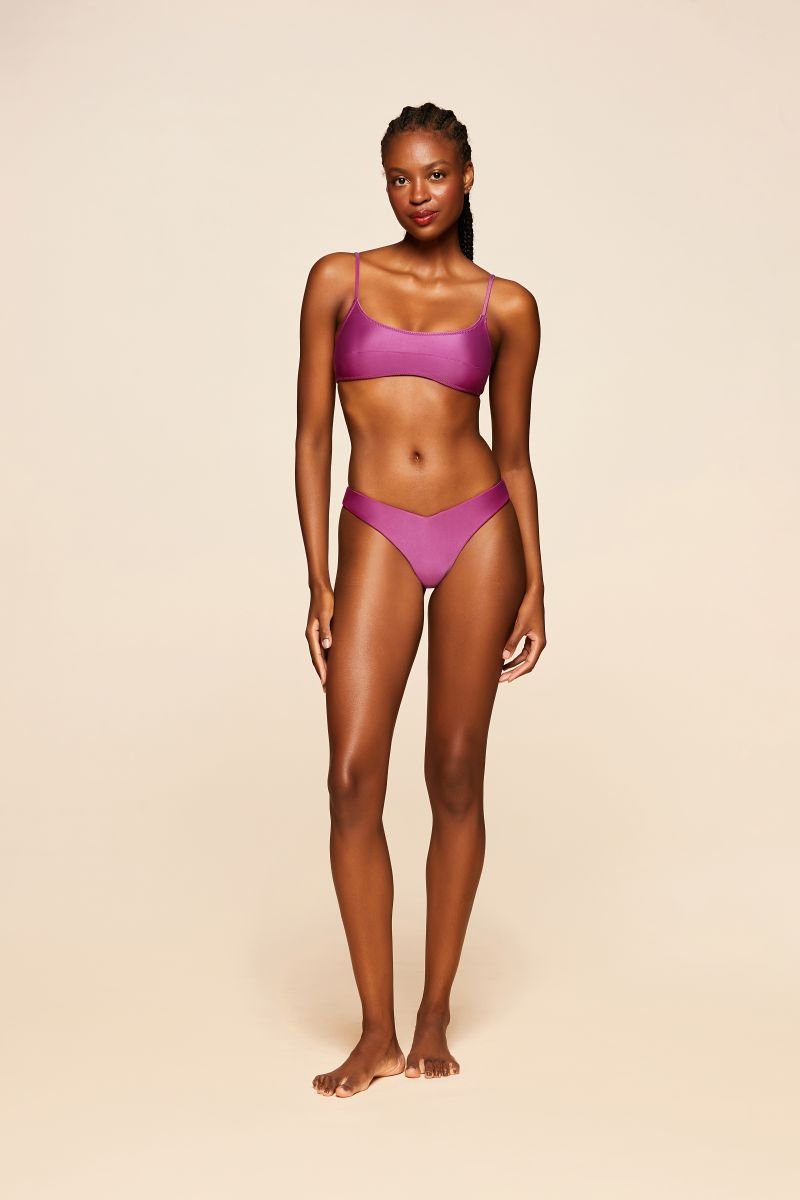 Biquíni Top Faixa + Tanga Asa Delta Lisos Guapa - Cia Marítima - Roxo_Açaí