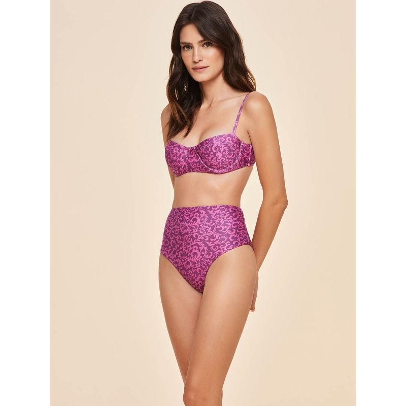Biquíni Top Meia Taça + Hot Pants Estampada Lovina - Cia Marítima
