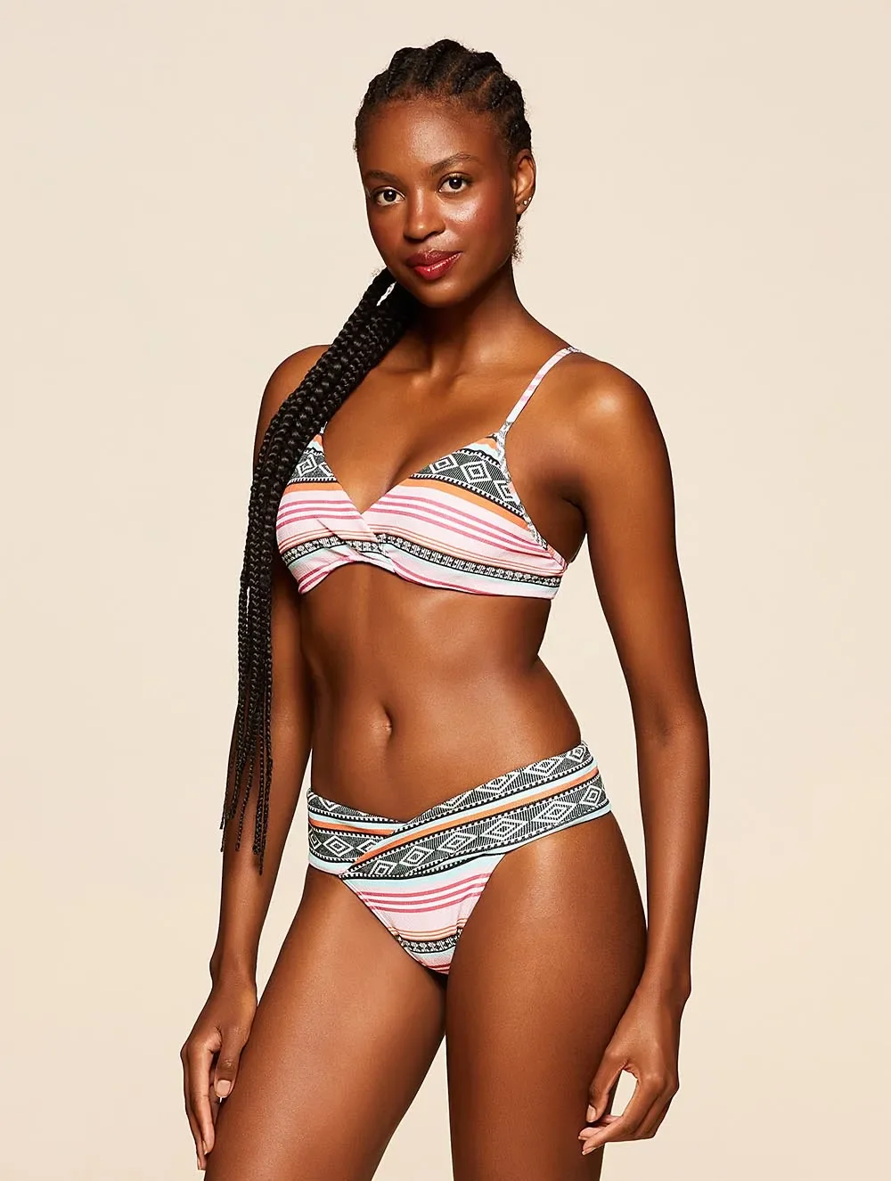 Biquíni Top Meia Taça + Tanga Faixa Estampada Encanto - Cia Marítima