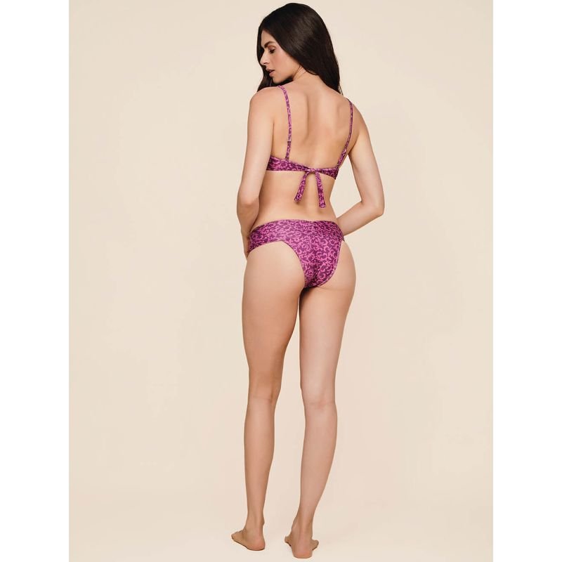 Biquíni Top Meia Taça Com Bojo Removível + Tanga Faixa Estampada Lovina - Cia Marítima