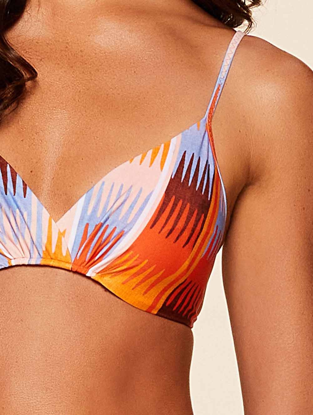 Biquíni Top Meia Taça + Tanga Lateral Larga Estampada Solanas - Cia Marítima