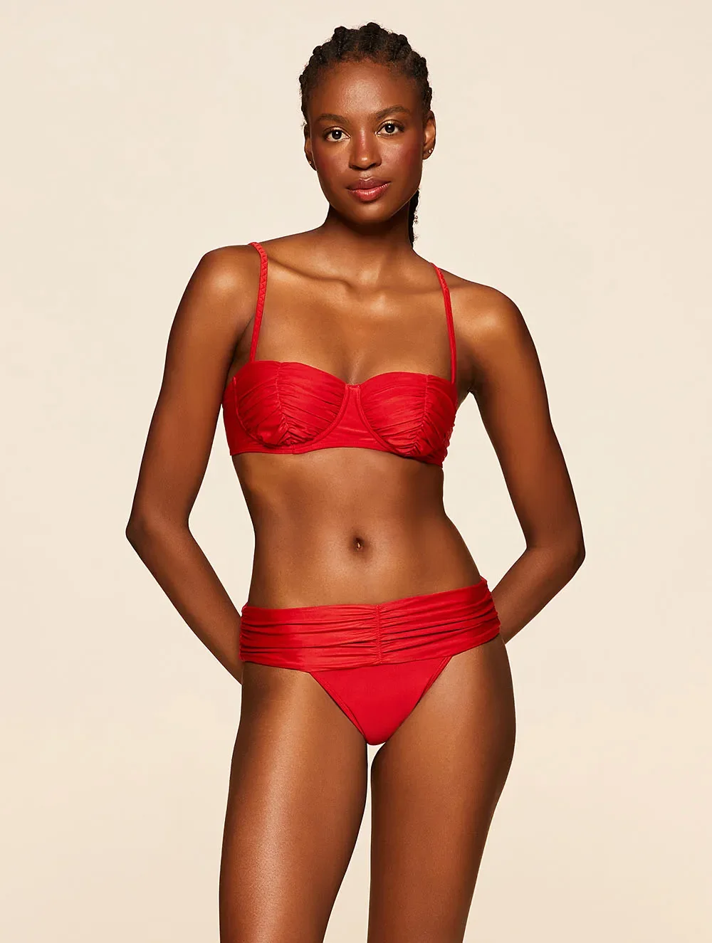 Biquíni Top Meia Taça + Tanga Lateral Larga Lisos Chica - Cia Marítima