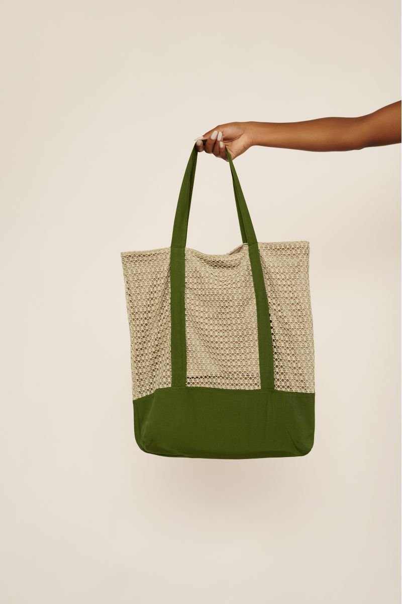 Bolsa de Praia Costa Verde Bicolor com Palha - Belles - Bicolor