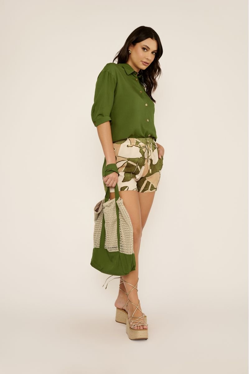 Bolsa de Praia Costa Verde Bicolor com Palha - Belles