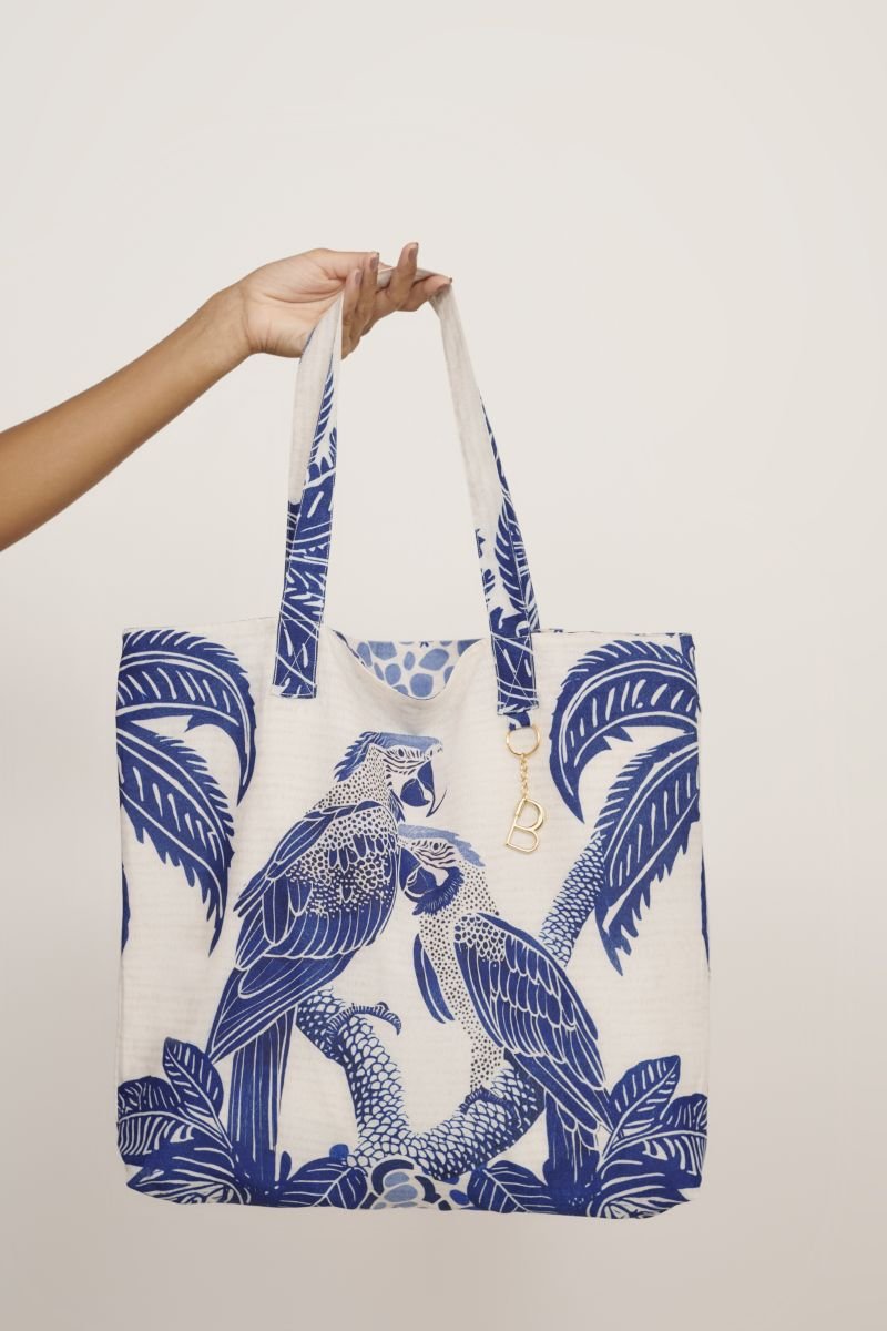 Bolsa de Praia Estampa Riviera - Belles - Azul_Estampado