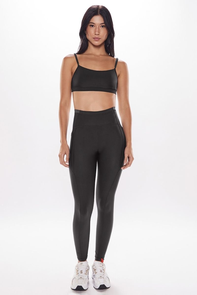 Calça Legging Com Recortes Lisa 360 - Body For Sure - Preto