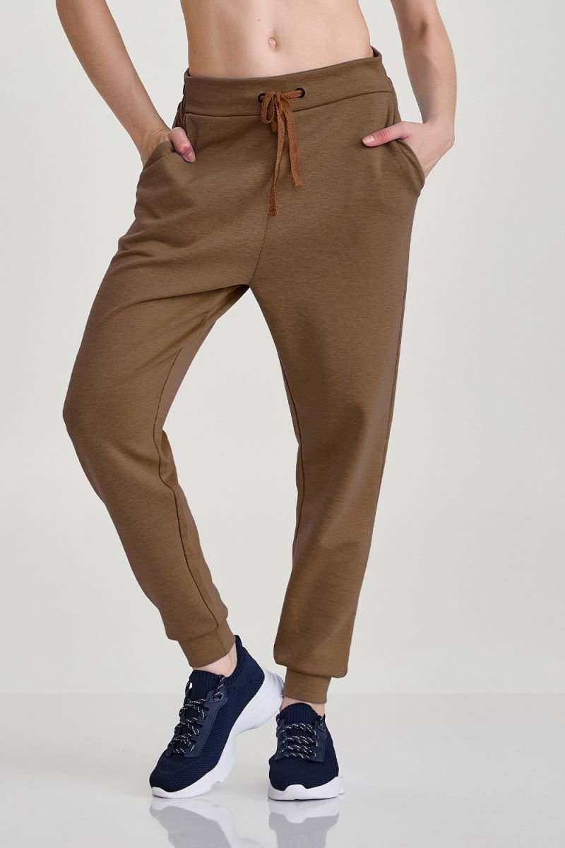 Calça Viscose com Elástico - Caju Brasil - Marrom_Cacau