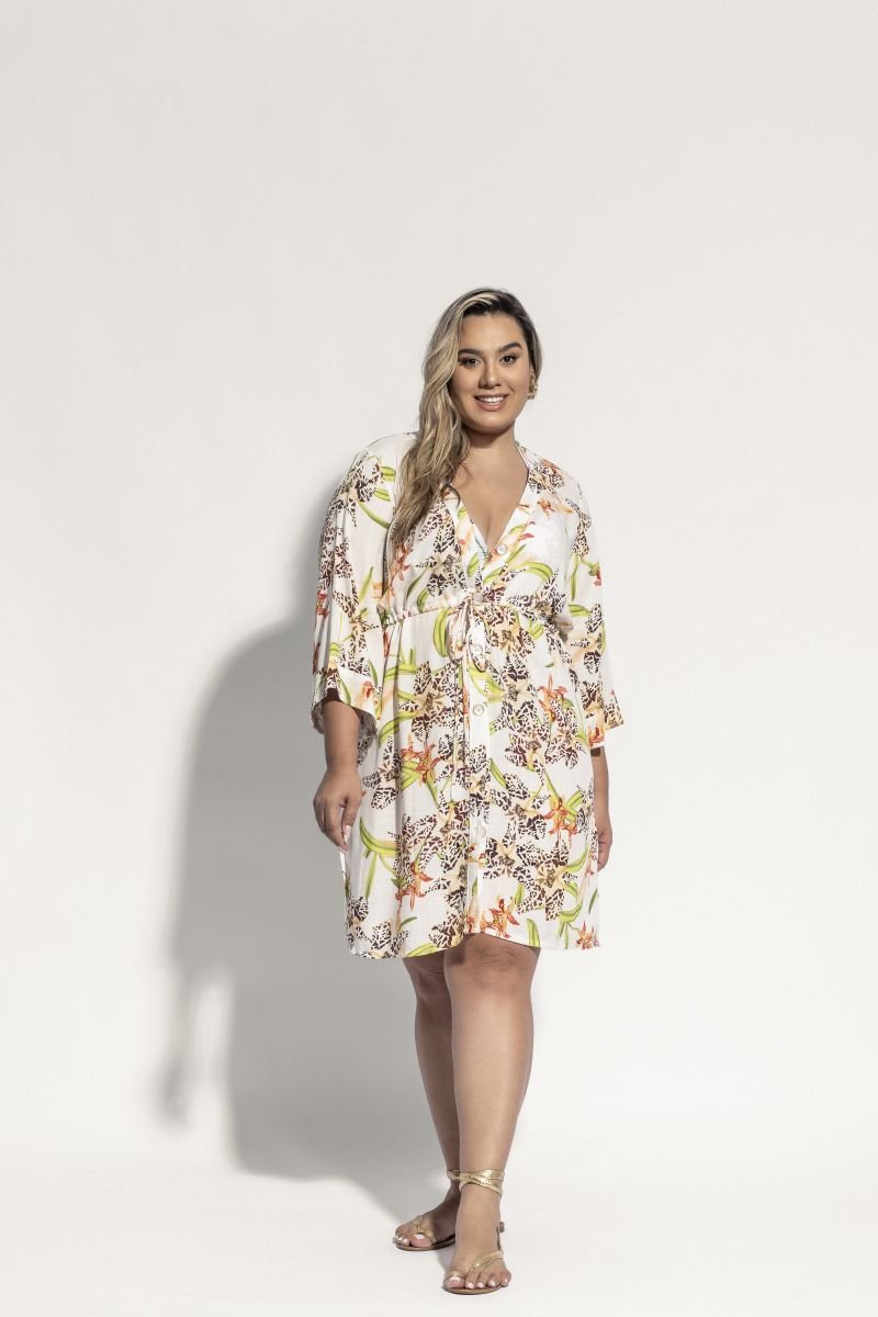 Camisa Ajustável Botânica - Aquária - Branco_Estampado