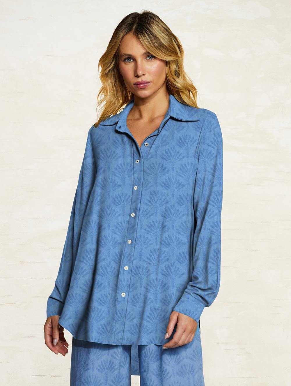 Camisa Lisa Palm - Cia Marítima - Azul