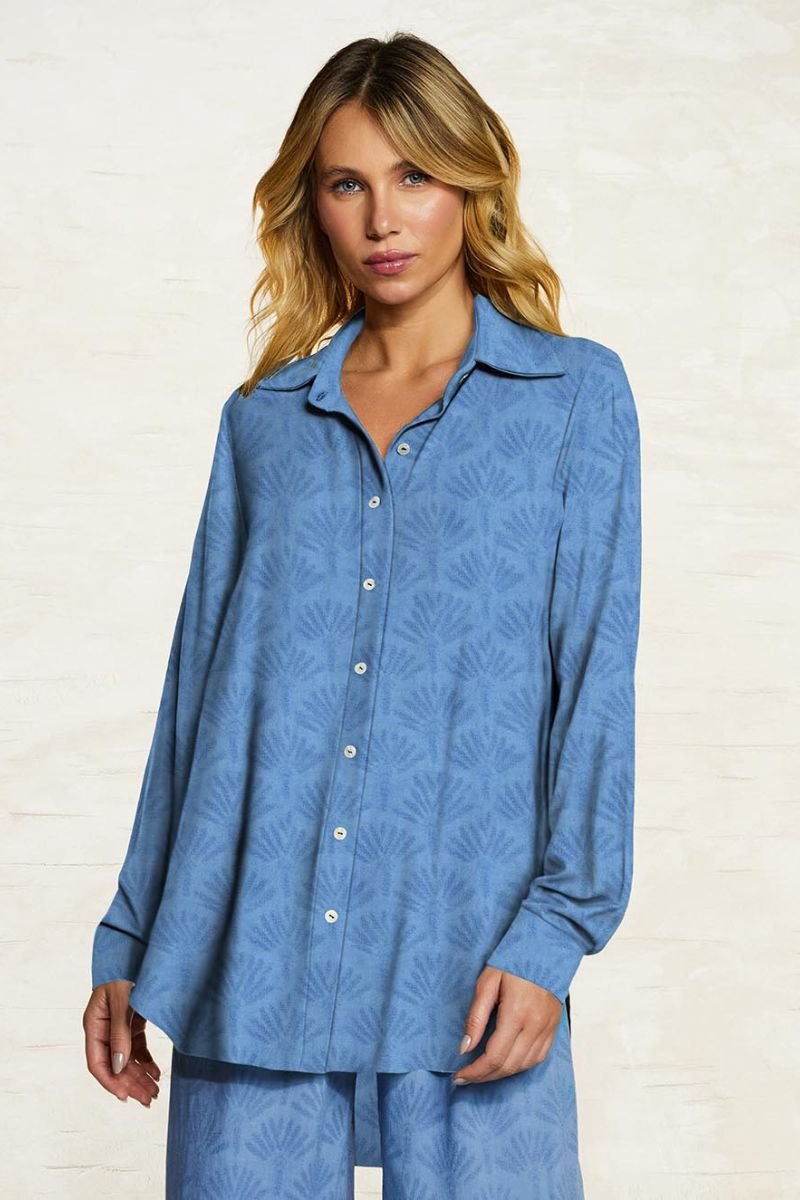 Camisa Lisa Palm - Cia Marítima - Azul