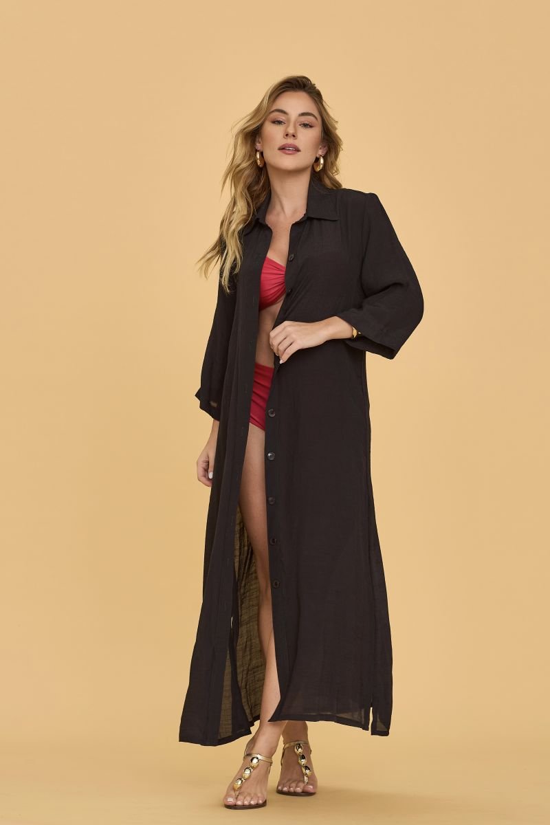 Camisa Midi - Aquária - Preto