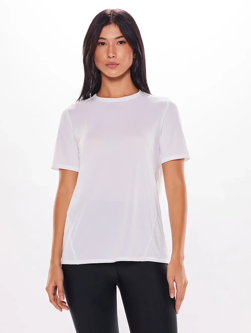 Camiseta Manga Curta Lisa Essentials Trançadeira - Body For Sure - Branco