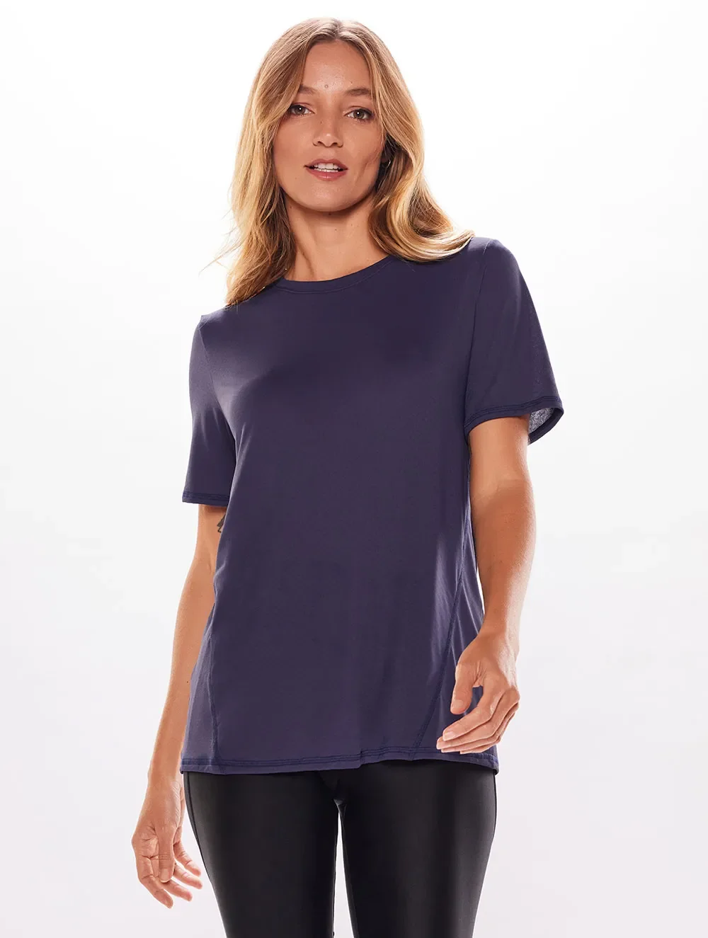 Camiseta Manga Curta Lisa Essentials Trançadeira - Body For Sure - Azul_Escuro_Marinho