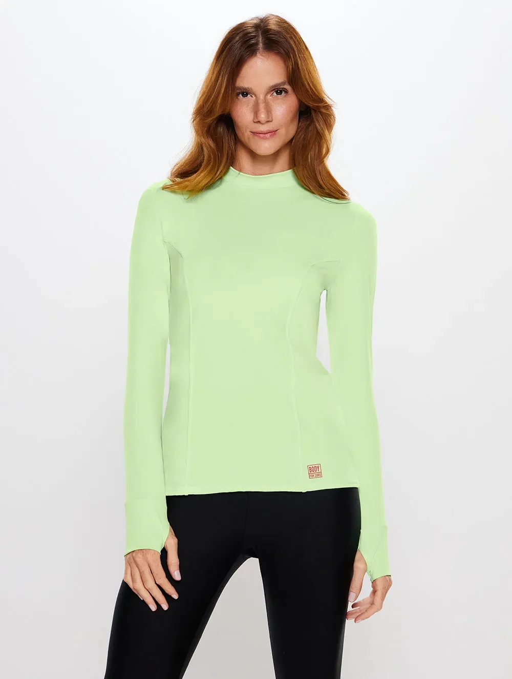 Camiseta Manga Longa Com Gola Alta U.V - Body For Sure - Verde_Menta