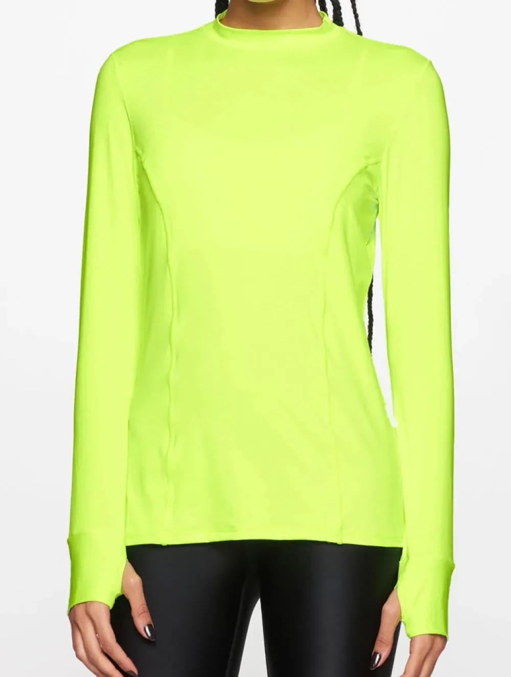Camiseta Manga Longa Com Gola Alta U.V - Body For Sure - Amarelo_Neon