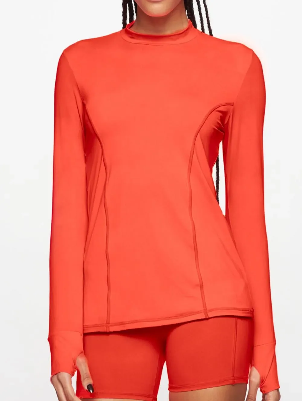 Camiseta Manga Longa Com Gola Alta U.V - Body For Sure - Laranja_Flúor_Neon