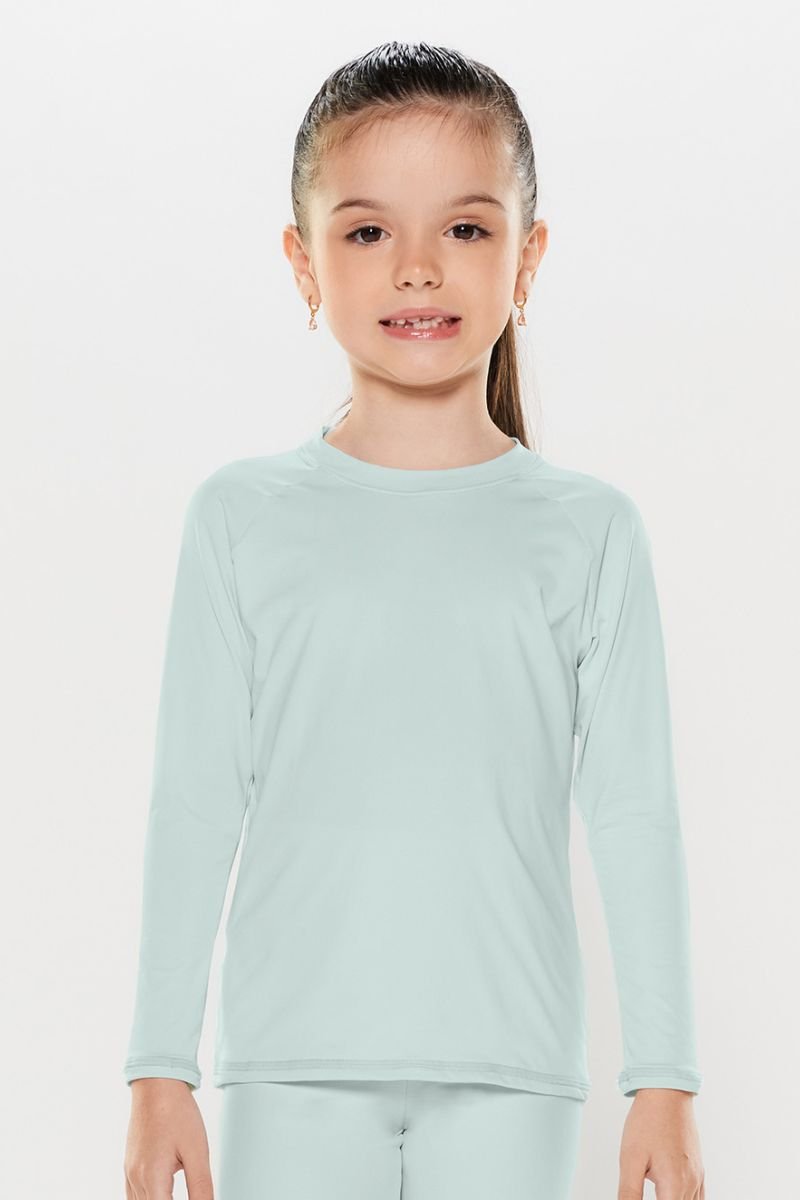 Camiseta Manga Longa Lisa U.V Kids - Body For Sure - Azul_Água_Céu