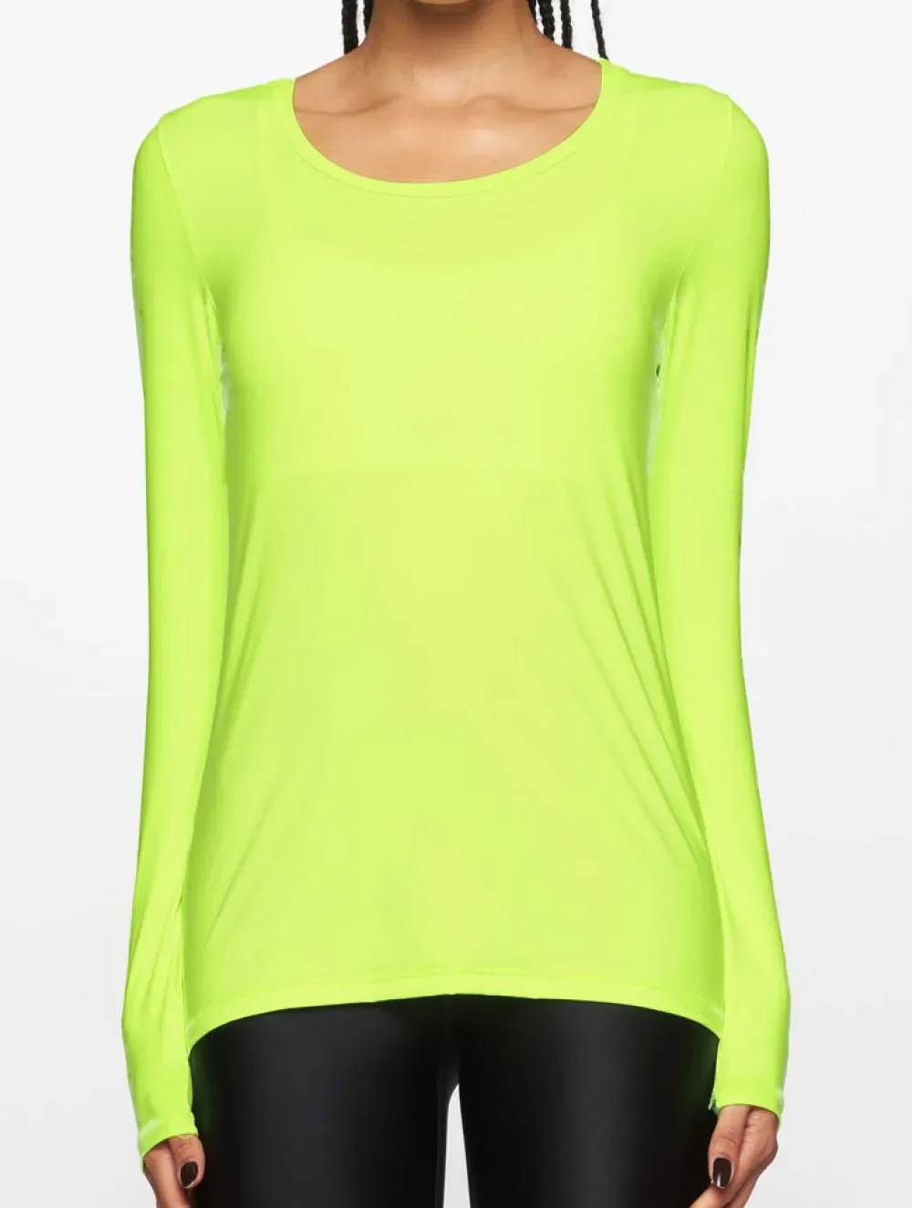 Camiseta Manga Longa U.V - Body For Sure - Amarelo_Neon