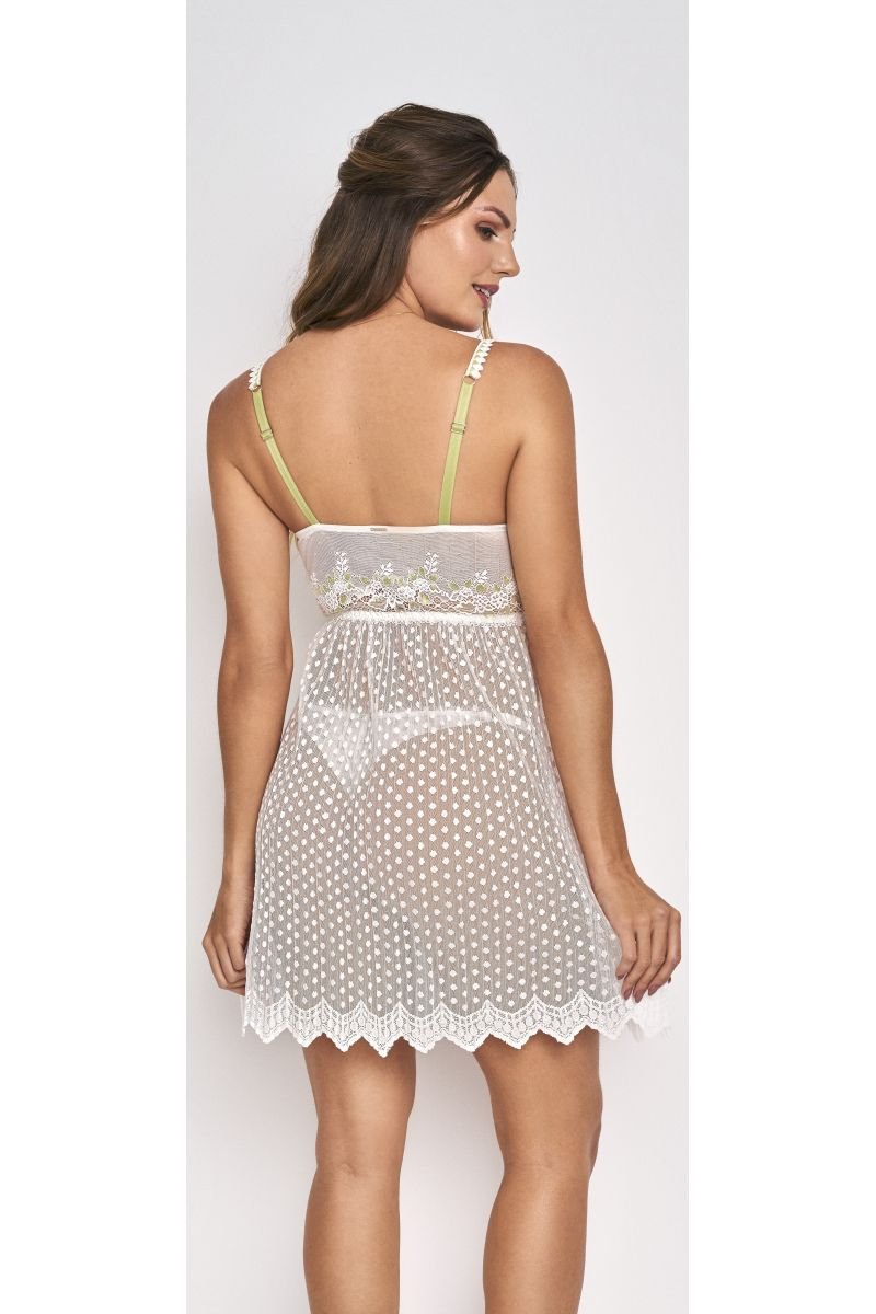 Camisola Curta Off com Verde - Belles