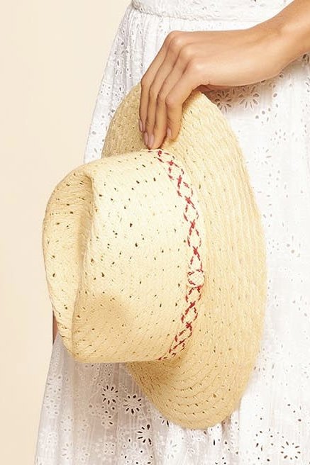 Chapéu de Palha com Faixa - Cia Marítima - Vermelho