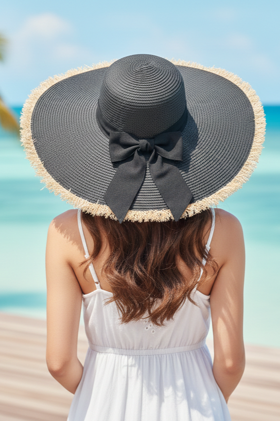 Chapéu de Praia Laço com Detalhes em Palhas - SB