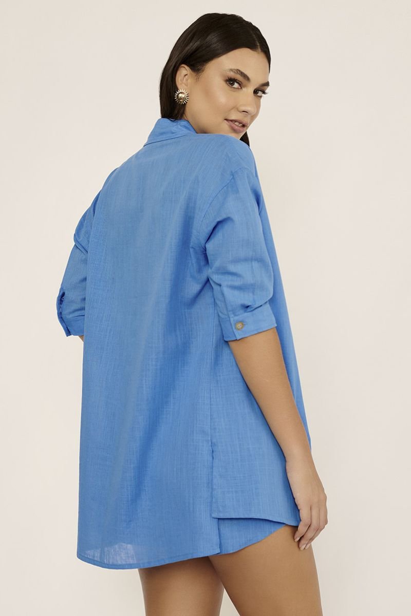 Chemise Curta Azul Aurabela - Belles