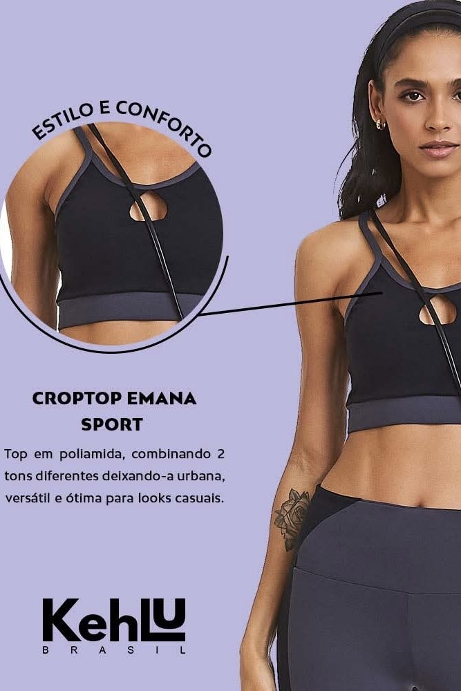 Conjunto Croptop e Calça Legging Emana Sport - Kéhlu