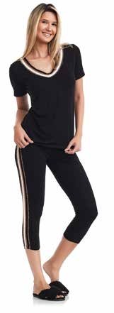 Conjunto Pijama Pantacourt Viscose - Clér - Preto