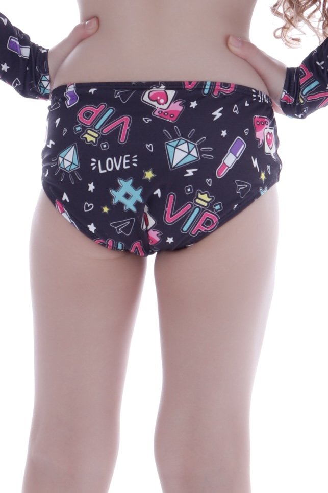 Conjunto Teen Blusa UV50+ Manga Lisa com Tanga - Ceci