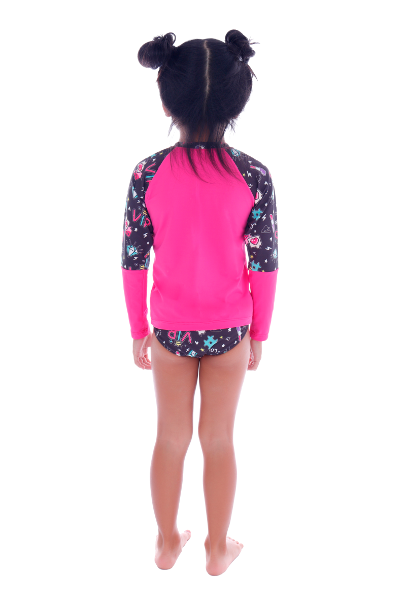 Conjunto Teen Blusa UV50+ Manga Lisa com Tanga - Ceci