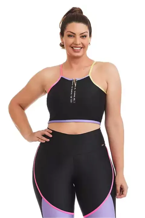 Conjunto Top Cropped e Calça Legging Atletika Colors - Caju Brasil