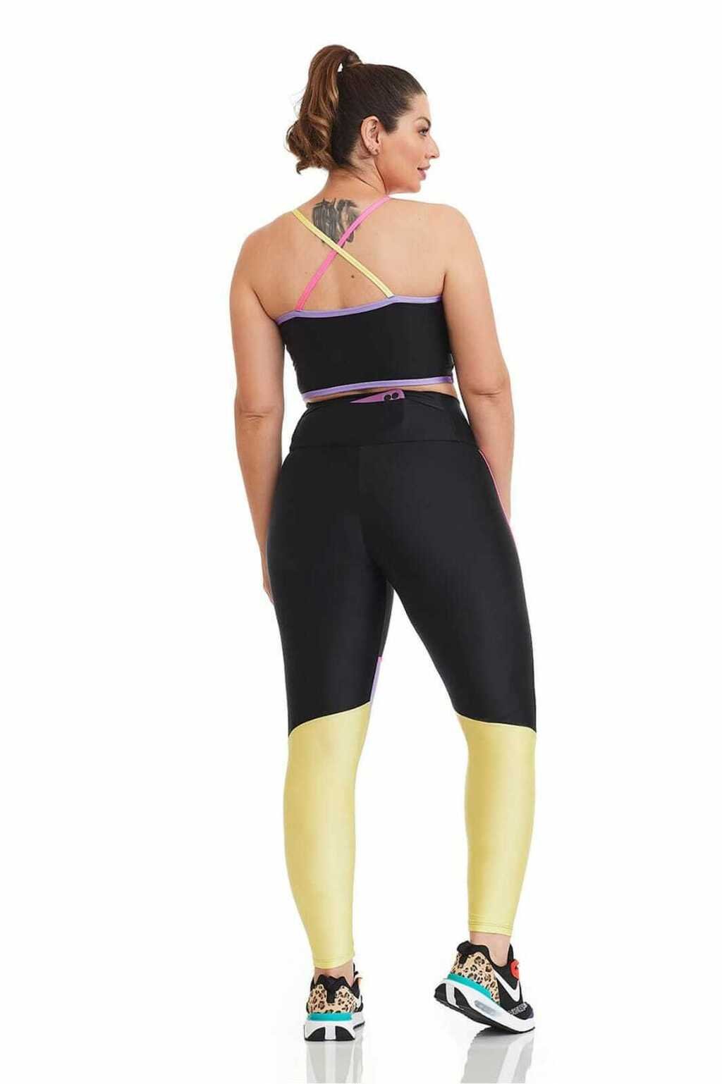 Conjunto Top Cropped e Calça Legging Atletika Colors - Caju Brasil