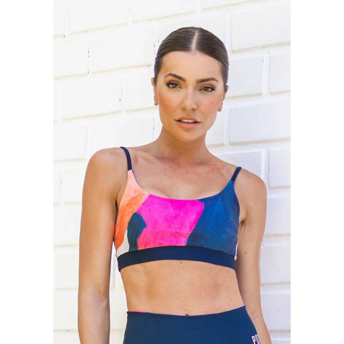 Conjunto Top Dupla Face e Calça Legging Marinho Acqua - Pozze