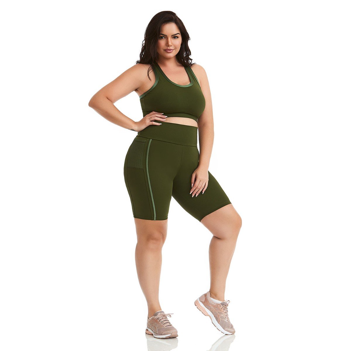 Conjunto Top e Bermuda Ciclista Plus Size NZ Unity - Caju Brasil