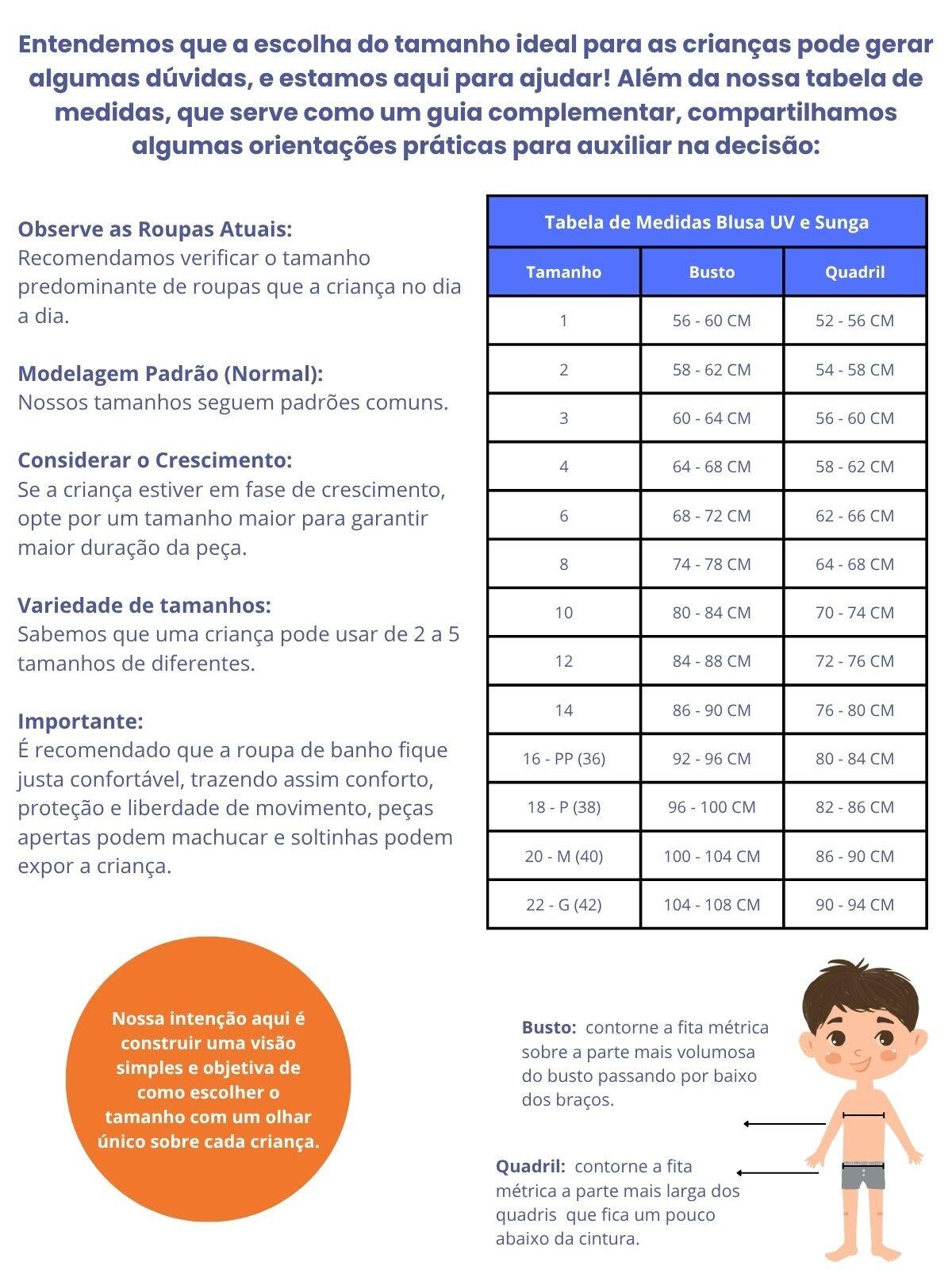 Conjunto UV Masculino Infantil Jacaré - Solenza